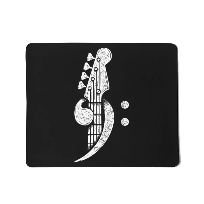 Bass Cleff Headstock Bassist Bass Guitar Musician Music Mousepad