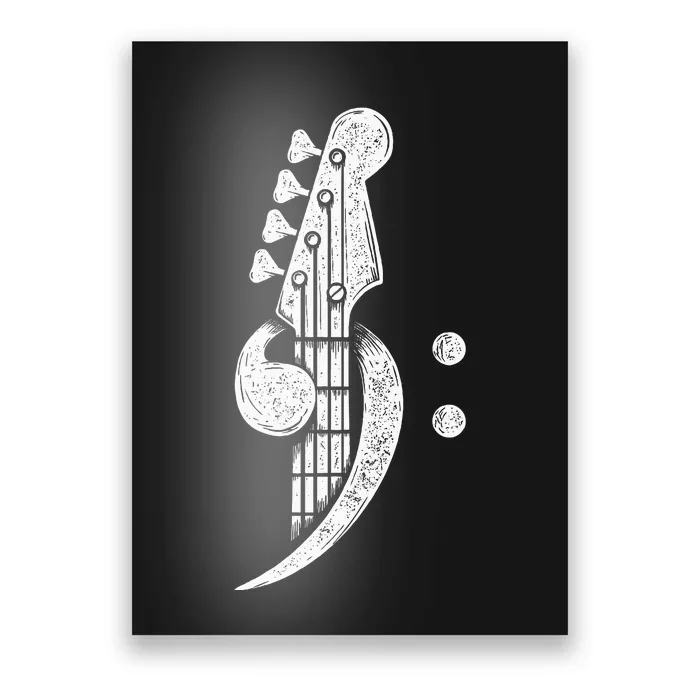 Bass Cleff Headstock Bassist Bass Guitar Musician Music Poster