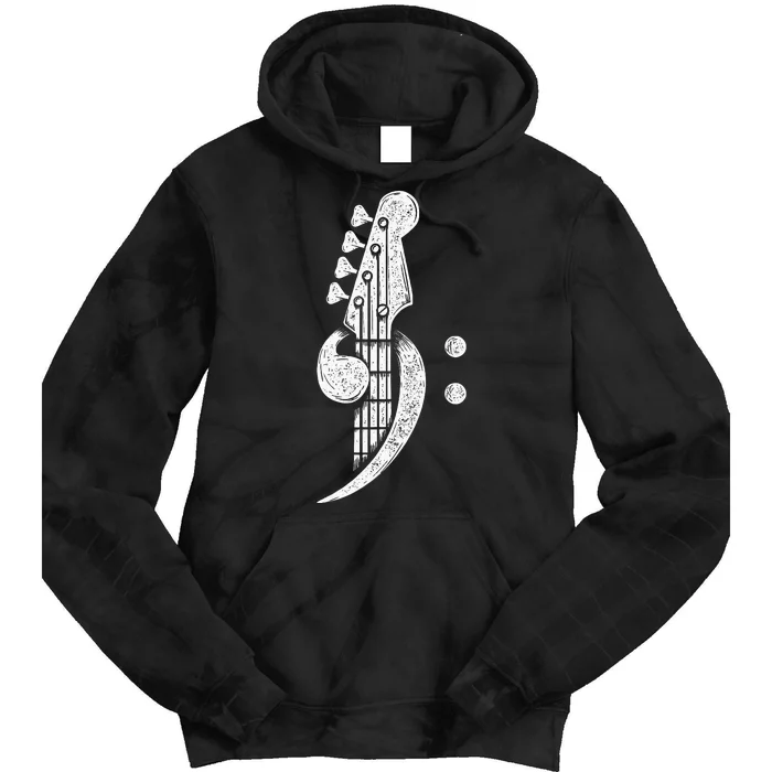 Bass Cleff Headstock Bassist Bass Guitar Musician Music Tie Dye Hoodie