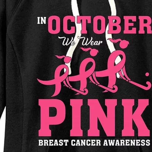 Breast Cancer Hockey Team Pink Awareness Ribbon Patient Women's Fleece Hoodie