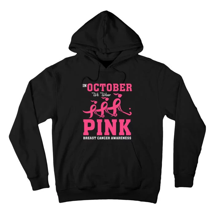 Breast Cancer Hockey Team Pink Awareness Ribbon Patient Tall Hoodie