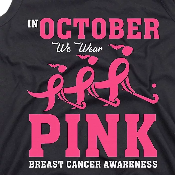 Breast Cancer Hockey Team Pink Awareness Ribbon Patient Tank Top