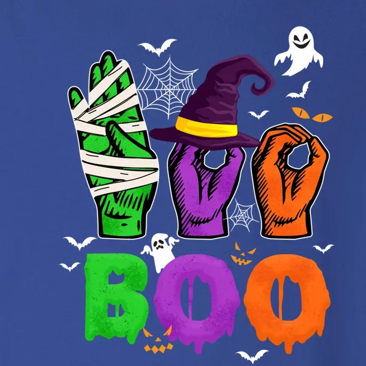 Boo Cute Halloween American Sign Language Asl Mummy Witch Cute Gift Toddler Long Sleeve Shirt