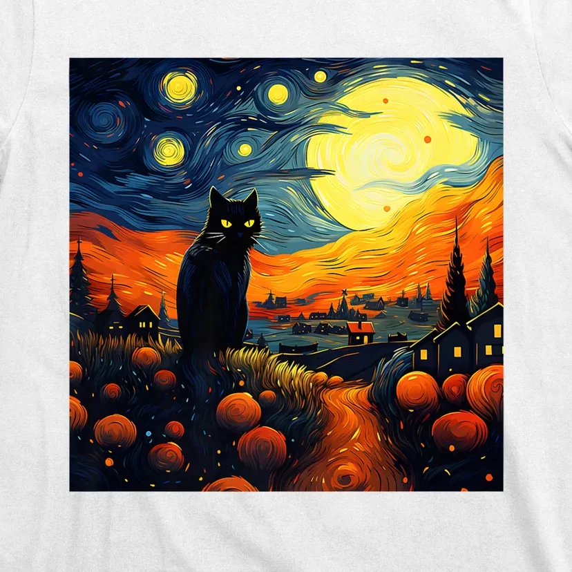 Black Cat Halloween Night Costumes T-Shirt