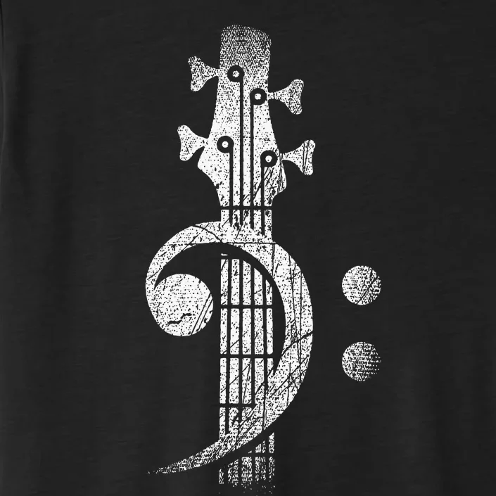 Bass Cleff Headstock Bass Guitar ChromaSoft Performance T-Shirt