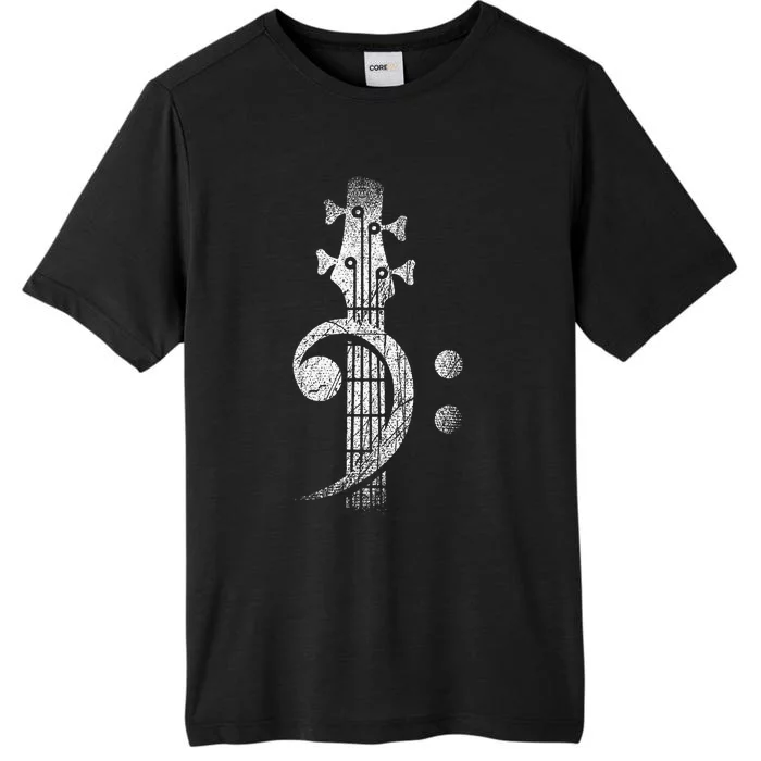 Bass Cleff Headstock Bass Guitar ChromaSoft Performance T-Shirt