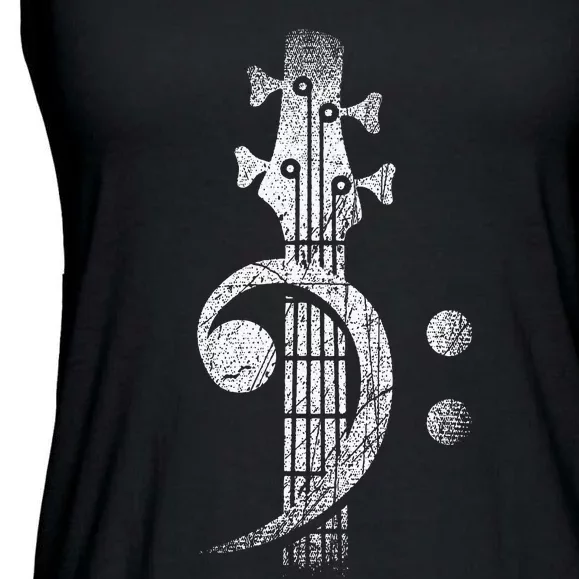 Bass Cleff Headstock Bass Guitar Ladies Essential Flowy Tank