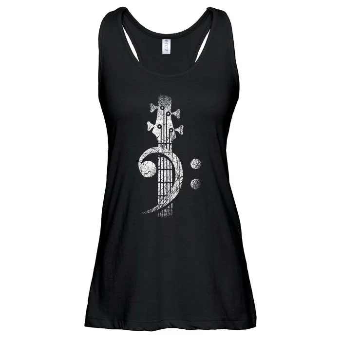 Bass Cleff Headstock Bass Guitar Ladies Essential Flowy Tank