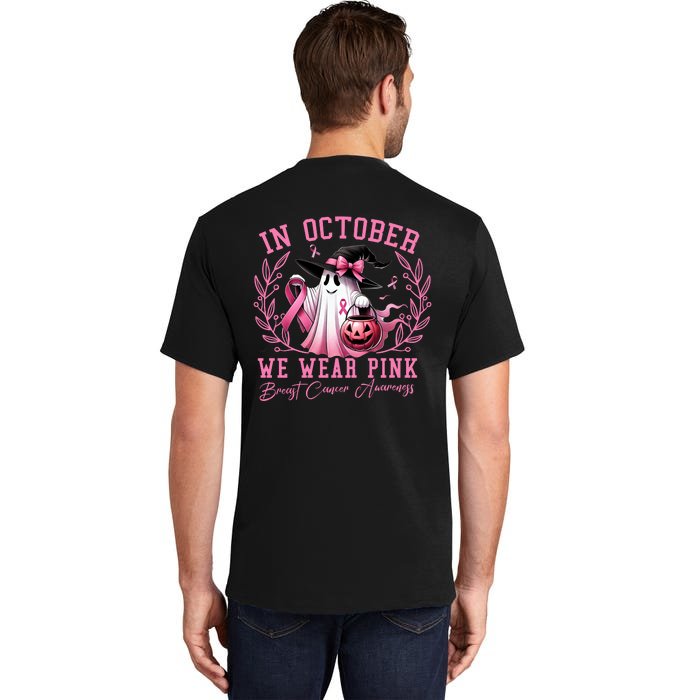 Breast Cancer Halloween Front And Back Front & Back Tall T-Shirt