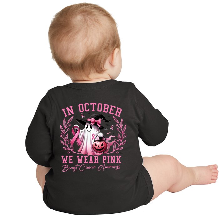 Breast Cancer Halloween Front And Back Front & Back Baby Long Sleeve Bodysuit