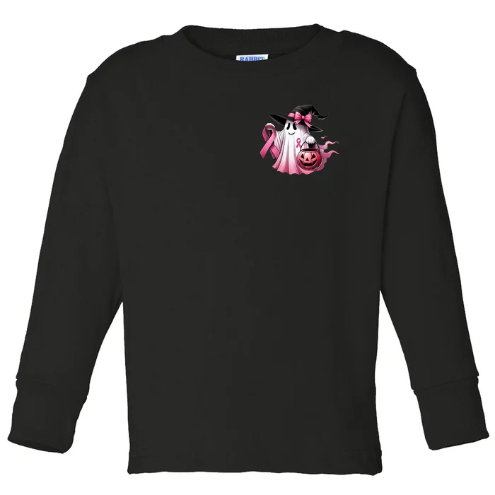 Breast Cancer Halloween Front And Back Front & Back Toddler Long Sleeve Shirt