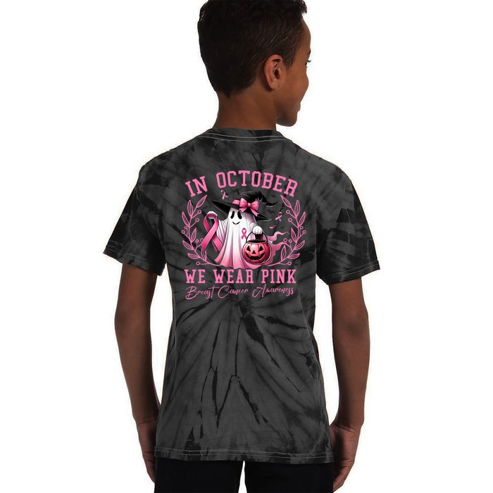 Breast Cancer Halloween Front And Back Front & Back Kids Tie-Dye T-Shirt