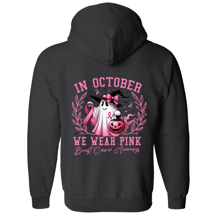 Breast Cancer Halloween Front And Back Front & Back Full Zip Hoodie