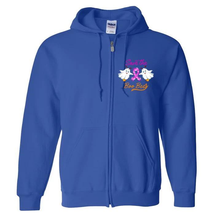 Breast Cancer Halloween Boo Bees Gift Full Zip Hoodie