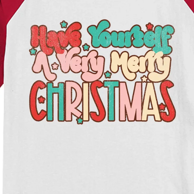 Boho Christmas Have Yourself A Very Merry Christmas Meaningful Gift Kids Colorblock Raglan Jersey