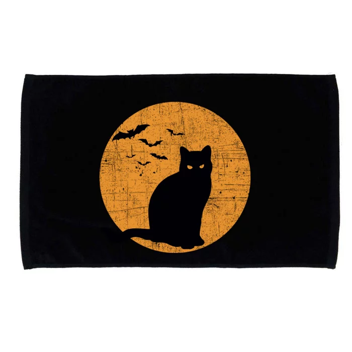 Black Cat Halloween Moon Microfiber Hand Towel