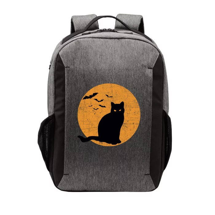 Black Cat Halloween Moon Vector Backpack