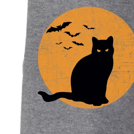 Black Cat Halloween Moon Doggie 3-End Fleece Hoodie