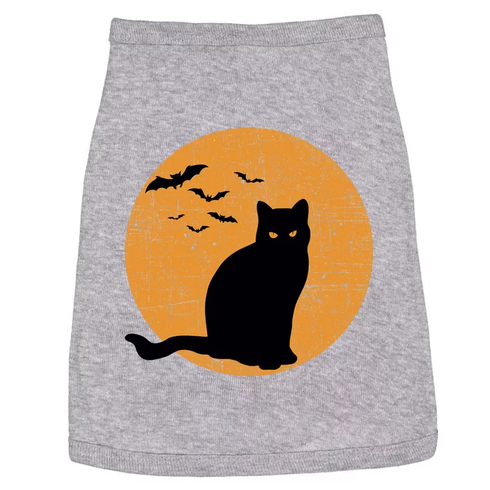 Black Cat Halloween Moon Doggie Tank