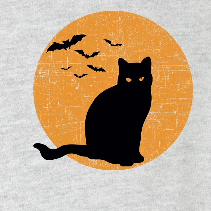 Black Cat Halloween Moon Toddler Long Sleeve Shirt