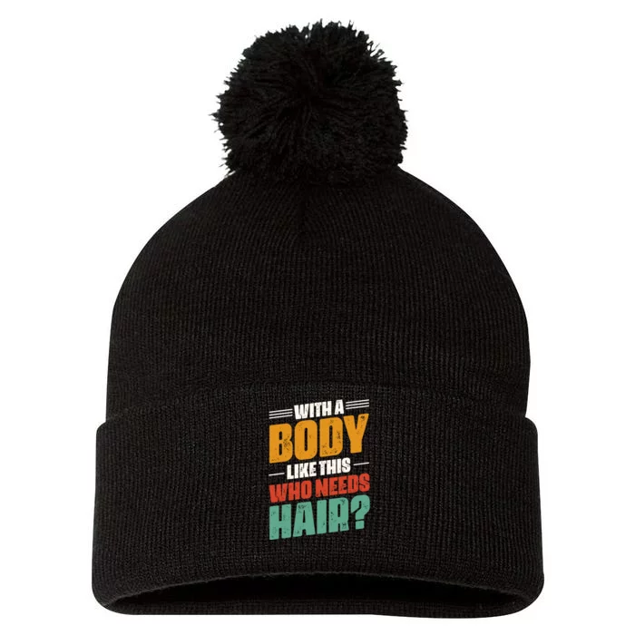 Body Confidence Humor Graphic Pom Pom 12in Knit Beanie