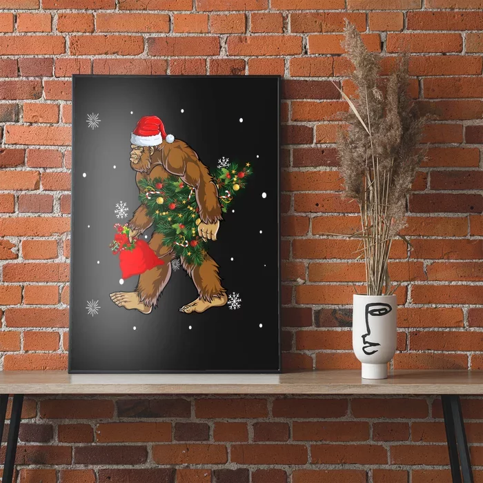 Bigfoot Christmas Holiday Festive Poster