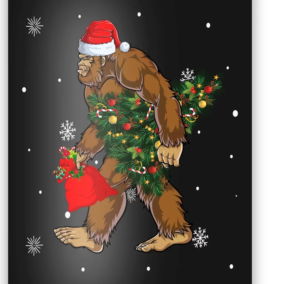 Bigfoot Christmas Holiday Festive Poster