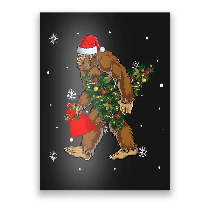 Bigfoot Christmas Holiday Festive Poster