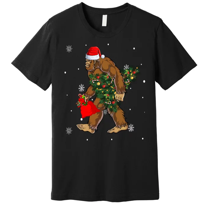 Bigfoot Christmas Holiday Festive Premium T-Shirt