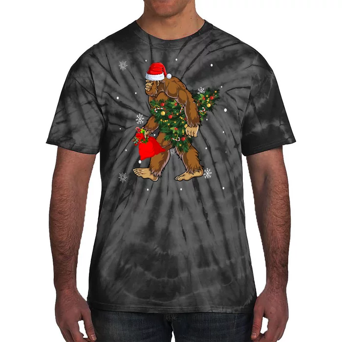 Bigfoot Christmas Holiday Festive Tie-Dye T-Shirt