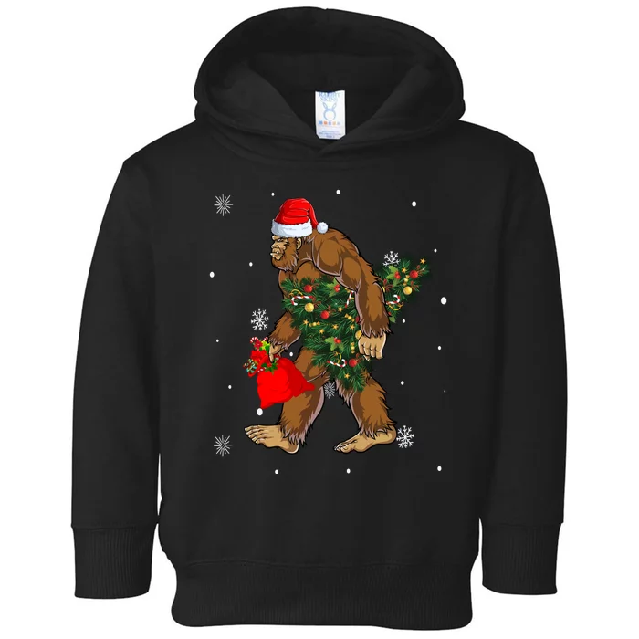 Bigfoot Christmas Holiday Festive Toddler Hoodie