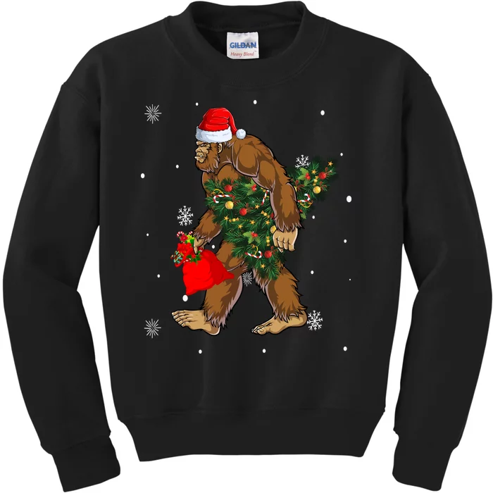 Bigfoot Christmas Holiday Festive Kids Sweatshirt