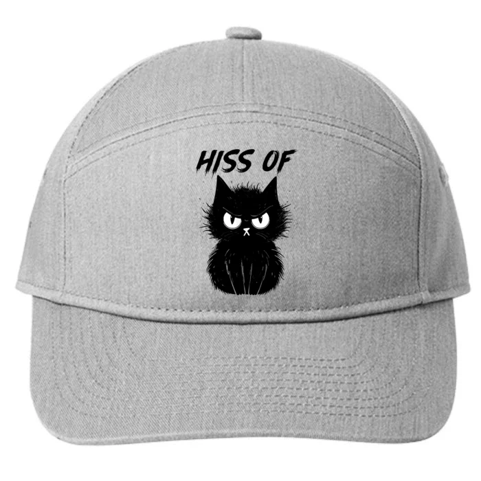 Black Cat Hiss Off For Men Women Meow Cat Gifts 7-Panel Snapback Hat