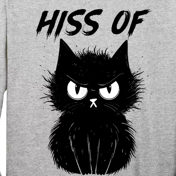 Black Cat Hiss Off For Men Women Meow Cat Gifts Tall Long Sleeve T-Shirt