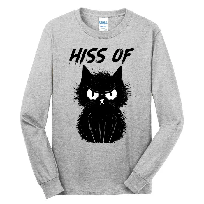 Black Cat Hiss Off For Men Women Meow Cat Gifts Tall Long Sleeve T-Shirt