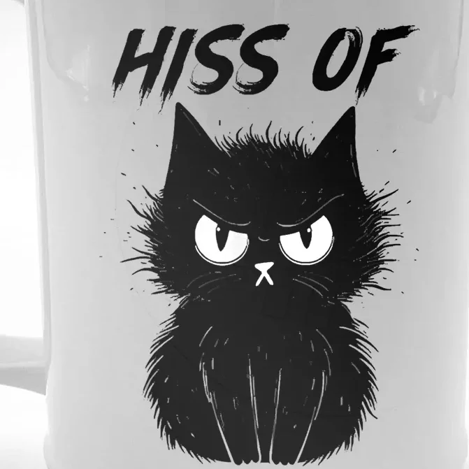 Black Cat Hiss Off For Men Women Meow Cat Gifts Front & Back Beer Stein