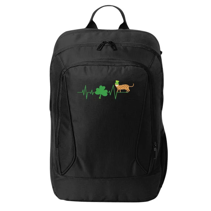 Bengal Cat Heartbeat St Patrick's Day City Backpack