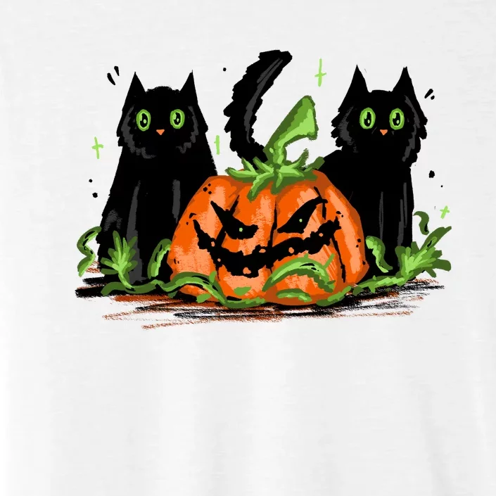 Black Cat Halloween Cute Pumpkin ChromaSoft Performance T-Shirt