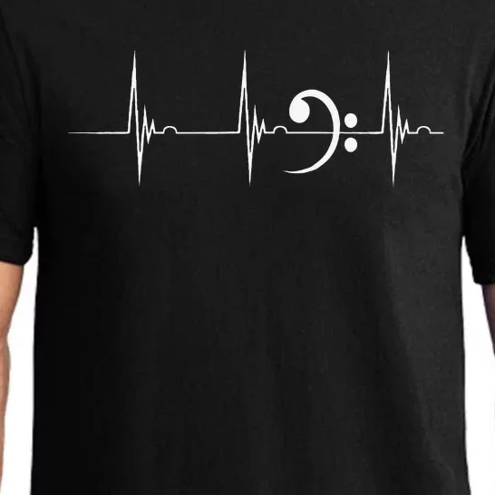 Bass Clef Heartbeat EKG Pulse Bass Guitarist Musicians Pajama Set