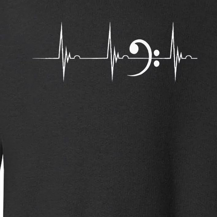 Bass Clef Heartbeat EKG Pulse Bass Guitarist Musicians Toddler Sweatshirt