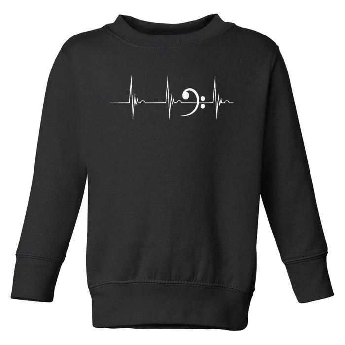 Bass Clef Heartbeat EKG Pulse Bass Guitarist Musicians Toddler Sweatshirt