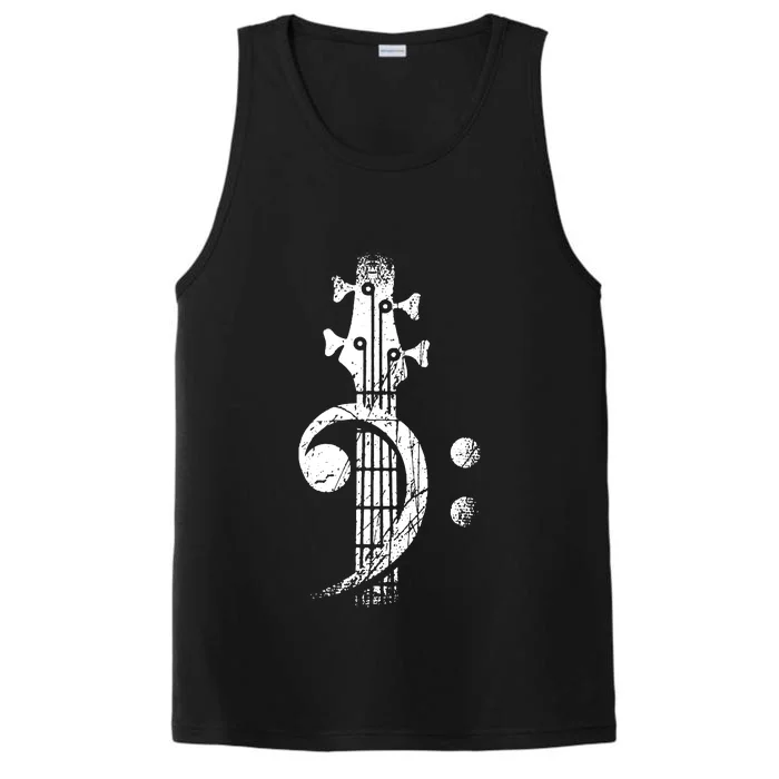 Bass Cleff Headstock Bass Guitar Performance Tank