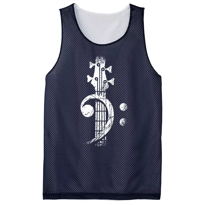 Bass Cleff Headstock Bass Guitar Mesh Reversible Basketball Jersey Tank