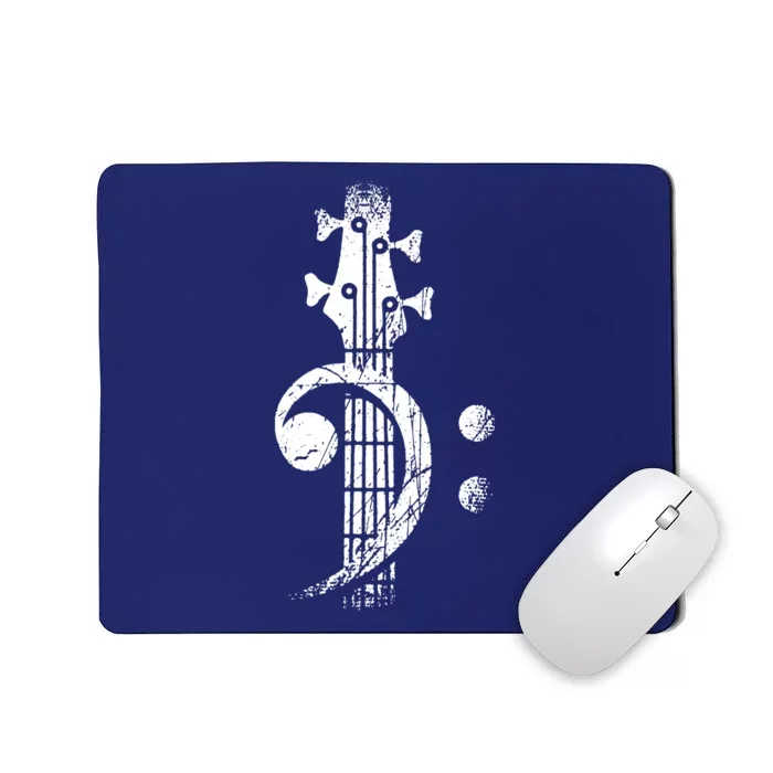 Bass Cleff Headstock Bass Guitar Mousepad