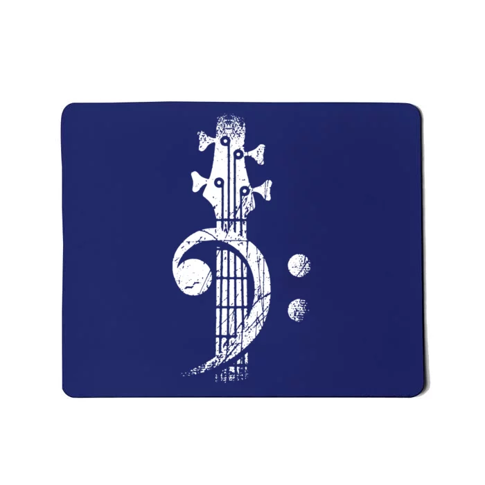 Bass Cleff Headstock Bass Guitar Mousepad