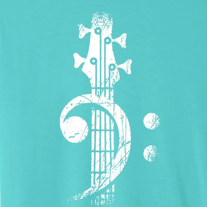 Bass Cleff Headstock Bass Guitar ChromaSoft Performance T-Shirt