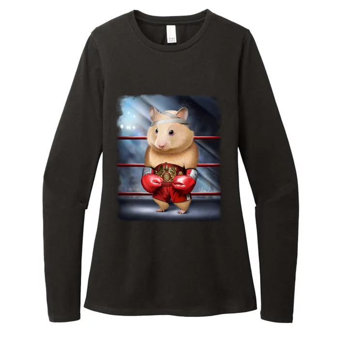 Boxing Champion Hamster Fighter Gift Womens CVC Long Sleeve Shirt