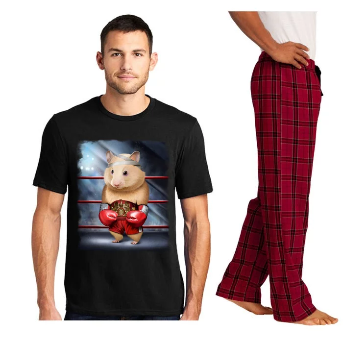 Boxing Champion Hamster Fighter Gift Pajama Set