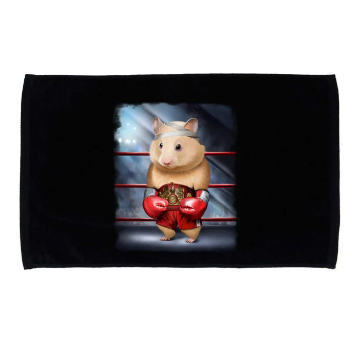 Boxing Champion Hamster Fighter Gift Microfiber Hand Towel