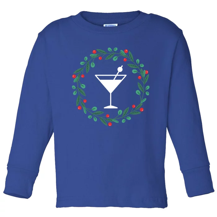 Bartender Christmas Holidays Xmas Martini Cocktail Booze Gift Toddler Long Sleeve Shirt